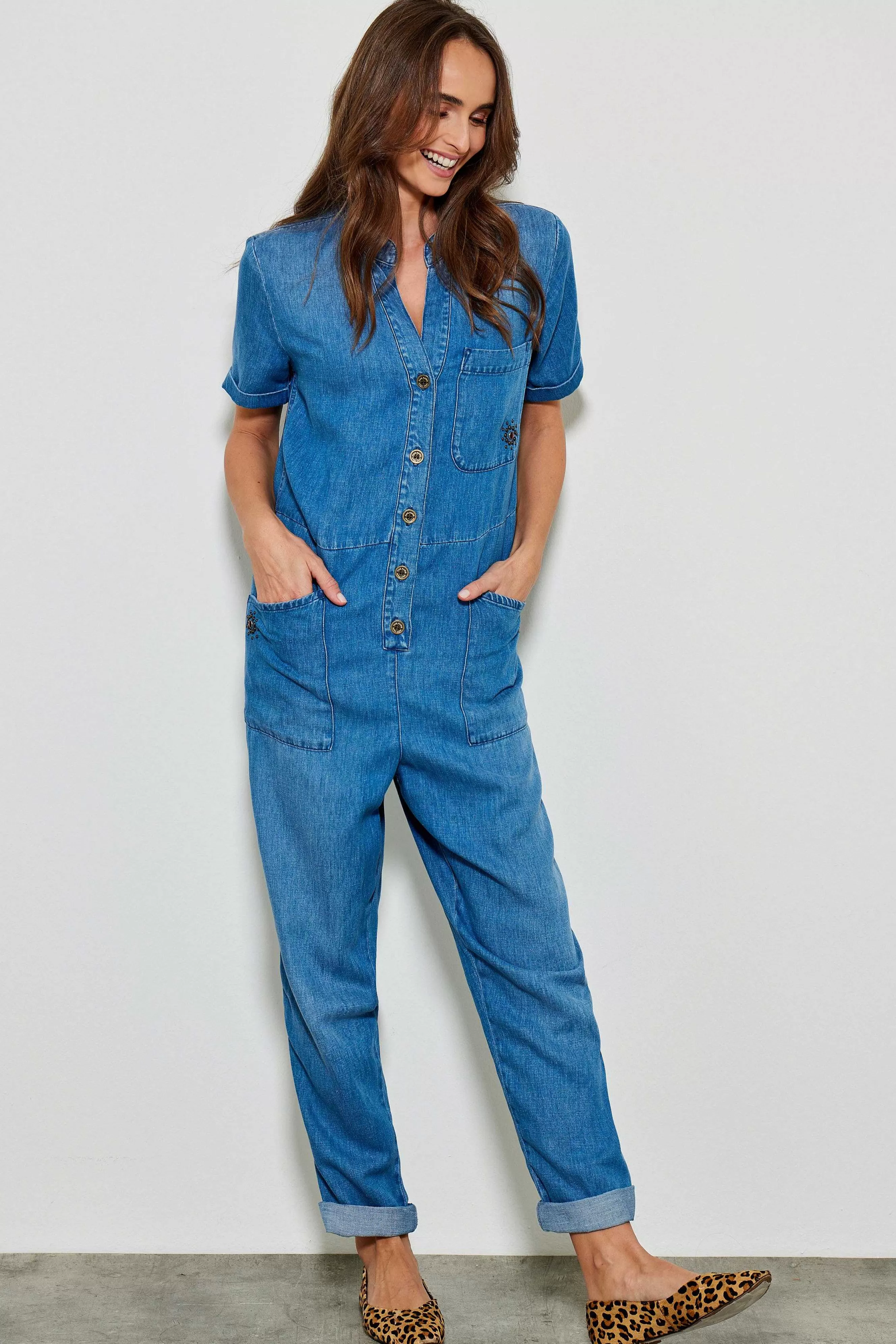 Five Jeans Kombinationen*Eliane-Overall Blau